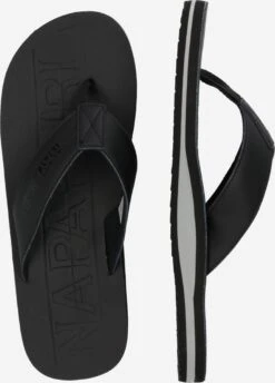 Napapijri Slippers Teenslippers ELM Heren Zwart -Herenschoenen Winkel 492118627bb37e41d31d18a7d596214a