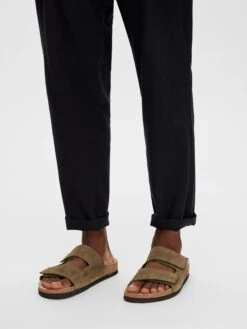 Selected Homme Instappers Muiltjes Bastian Heren Kaki -Herenschoenen Winkel 8694af451b32050a94b90509b2f8fe24