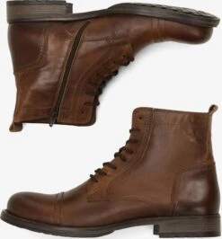 Jack & Jones Boots & Laarzen Veterboots Russel Heren Bruin -Herenschoenen Winkel 89178f5bbf17512017dc829de6145189