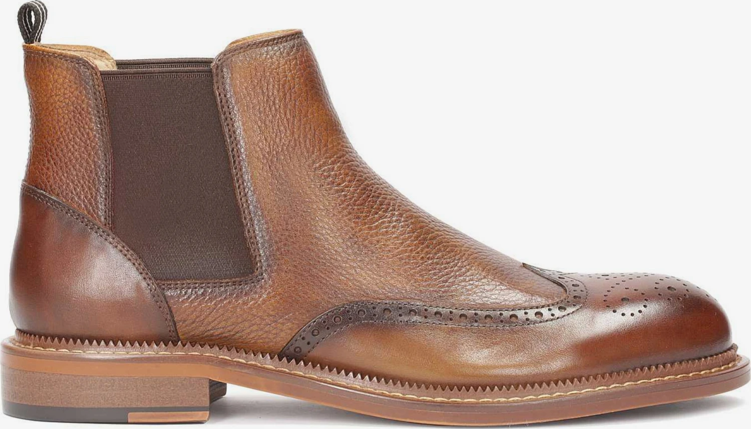 Kazar Enkelboots Chelsea Boots Heren Cognac / Donkerbruin 4 Kazar Enkelboots Chelsea Boots Heren Cognac / Donkerbruin - Afbeelding 2